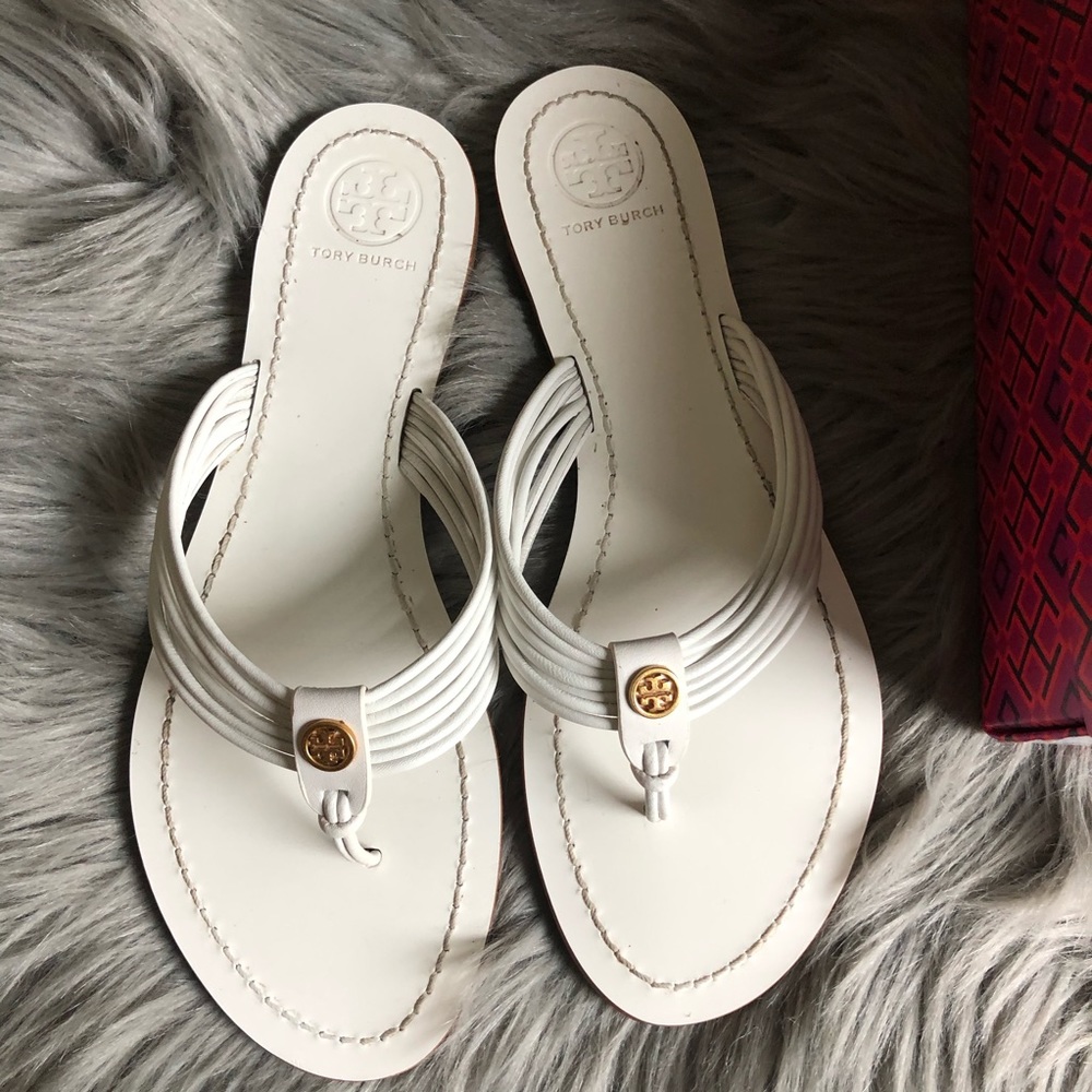 Tory Burch white sandals